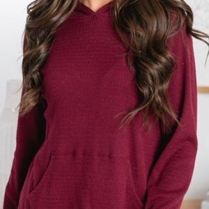 Cranberry waffle tunic